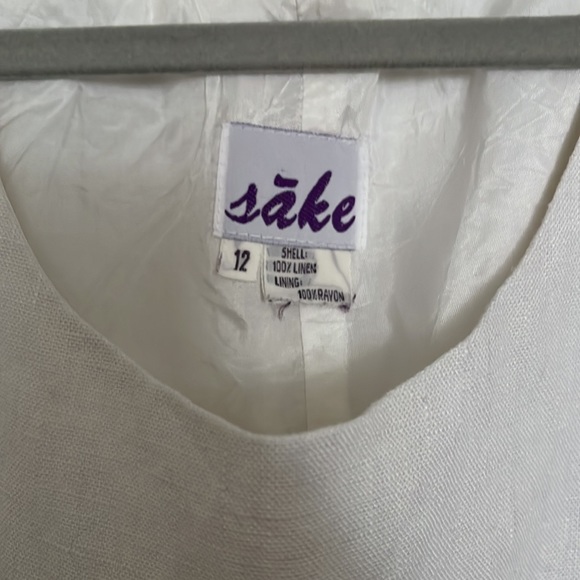 Vintage Sake White Linen Midi Dress - Picture 6 of 11